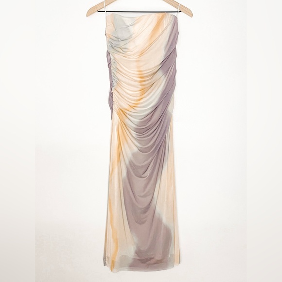 ZARA WOMAN NWT SS23 STRAPLESS PRINTED TULLE DRESS 7753/418 284/015 - Picture 2 of 9